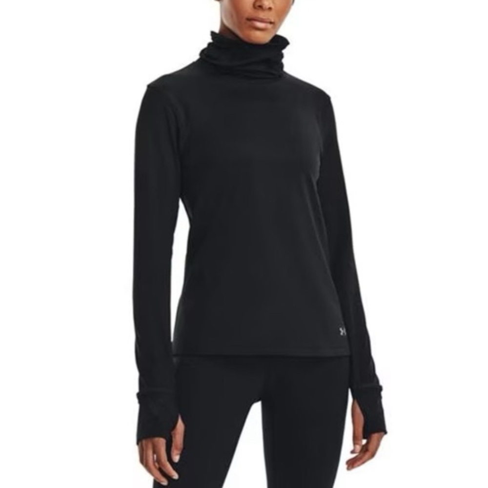 BNWT Size M Under Armoir Black Turtle Neck Long Sleeve Top